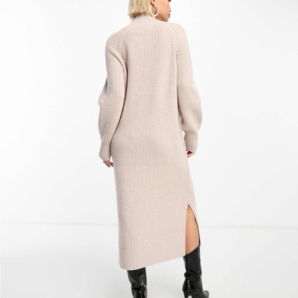 & other stories asos chunky knit high neck sweater dress midi nwt - Picture 3 of 4